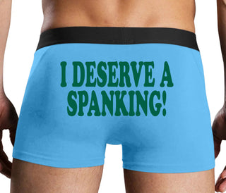 I Deserve A Spanking - Blue Boxer Brief