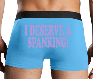 I Deserve A Spanking - Blue Boxer Brief