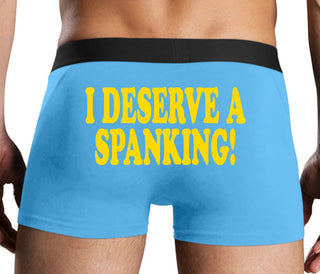 I Deserve A Spanking - Blue Boxer Brief