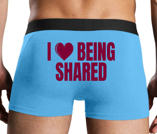 I Love Being Shared - Blue Boxer Brief