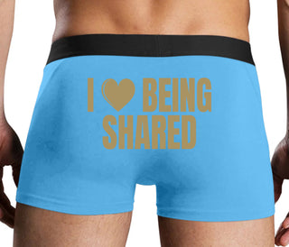 I Love Being Shared - Blue Boxer Brief