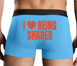 I Love Being Shared - Blue Boxer Brief