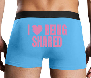 I Love Being Shared - Blue Boxer Brief