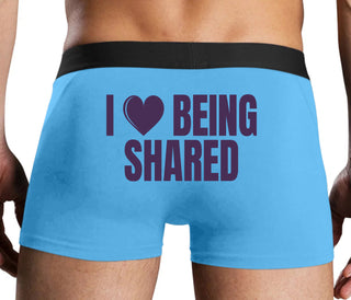 I Love Being Shared - Blue Boxer Brief