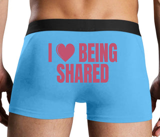 I Love Being Shared - Blue Boxer Brief