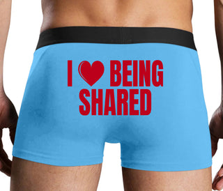 I Love Being Shared - Blue Boxer Brief