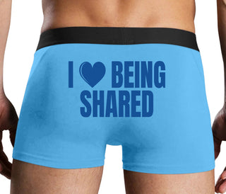 I Love Being Shared - Blue Boxer Brief