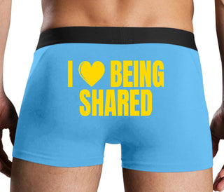 I Love Being Shared - Blue Boxer Brief