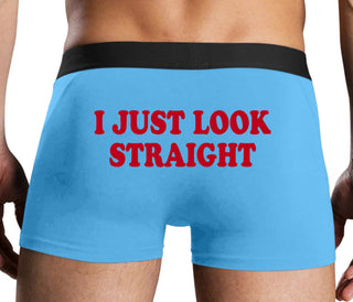 I Just Look Straight - Blue Boxer Brief
