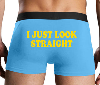 I Just Look Straight - Blue Boxer Brief