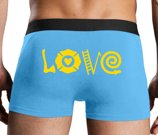Love Fire Fighter - Blue Boxer Brief