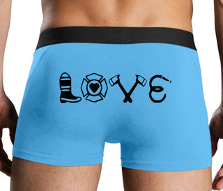 Love Fire Fighter - Blue Boxer Brief