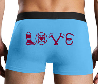 Love Fire Fighter - Blue Boxer Brief