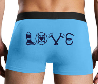 Love Fire Fighter - Blue Boxer Brief