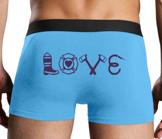 Love Fire Fighter - Blue Boxer Brief