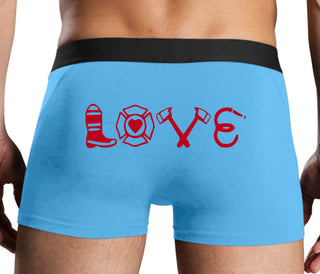 Love Fire Fighter - Blue Boxer Brief