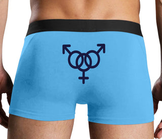 MMF Threesome - Blue Boxer Brief