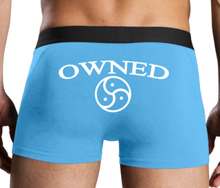 Owned With BDSM Symbol - Blue Boxer Brief