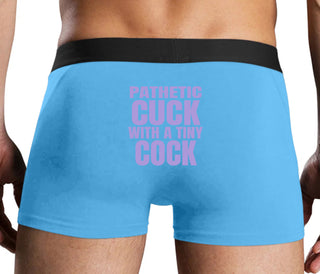 Pathetic Cuck With A Tiny Cock - Blue Boxer Brief