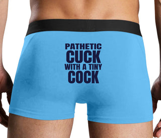 Pathetic Cuck With A Tiny Cock - Blue Boxer Brief