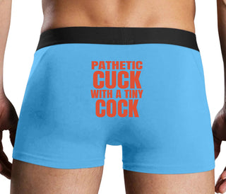 Pathetic Cuck With A Tiny Cock - Blue Boxer Brief