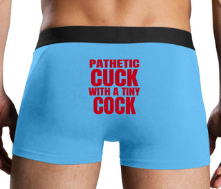 Pathetic Cuck With A Tiny Cock - Blue Boxer Brief