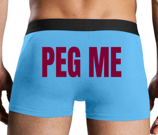 Peg Me - Bold Logo - Blue Boxer Brief