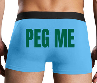 Peg Me - Bold Logo - Blue Boxer Brief