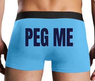 Peg Me - Bold Logo - Blue Boxer Brief