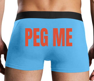 Peg Me - Bold Logo - Blue Boxer Brief
