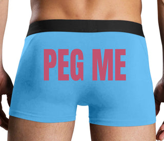 Peg Me - Bold Logo - Blue Boxer Brief