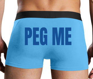 Peg Me - Bold Logo - Blue Boxer Brief
