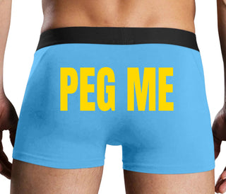 Peg Me - Bold Logo - Blue Boxer Brief
