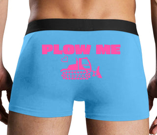 Plow Me - Funny Tractor Design - Blue Boxer Brief