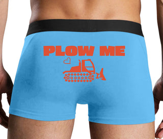 Plow Me - Funny Tractor Design - Blue Boxer Brief