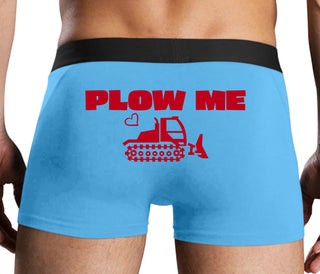 Plow Me - Funny Tractor Design - Blue Boxer Brief