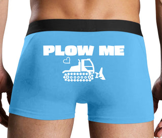 Plow Me - Funny Tractor Design - Blue Boxer Brief