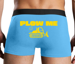 Plow Me - Funny Tractor Design - Blue Boxer Brief