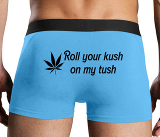 Roll Your Kush On My Tush - Blue Boxer Brief