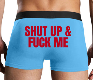 Shut Up and Fuck Me - Blue Boxer Brief