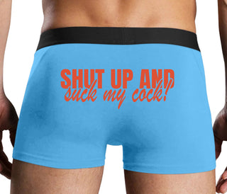 Shut Up and Suck My Cock - Blue Boxer Brief