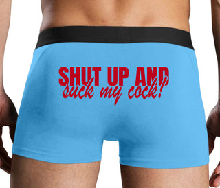 Shut Up and Suck My Cock - Blue Boxer Brief