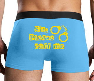 Sir Please Cuff Me - Blue Boxer Brief