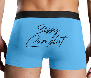 Sissy Cumslut - Blue Boxer Brief