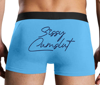 Sissy Cumslut - Blue Boxer Brief