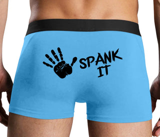 Spank It - Cute Hand Print - Blue Boxer Brief