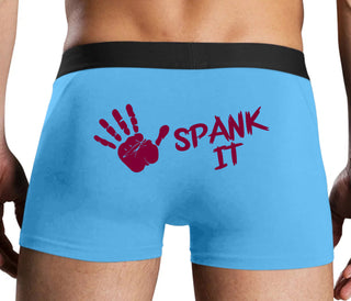 Spank It - Cute Hand Print - Blue Boxer Brief