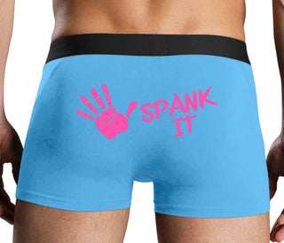 Spank It - Cute Hand Print - Blue Boxer Brief
