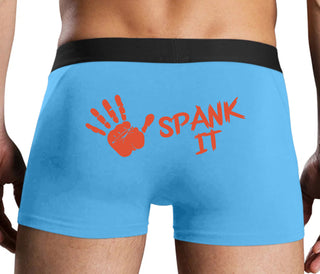 Spank It - Cute Hand Print - Blue Boxer Brief