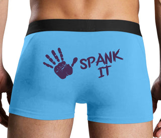 Spank It - Cute Hand Print - Blue Boxer Brief